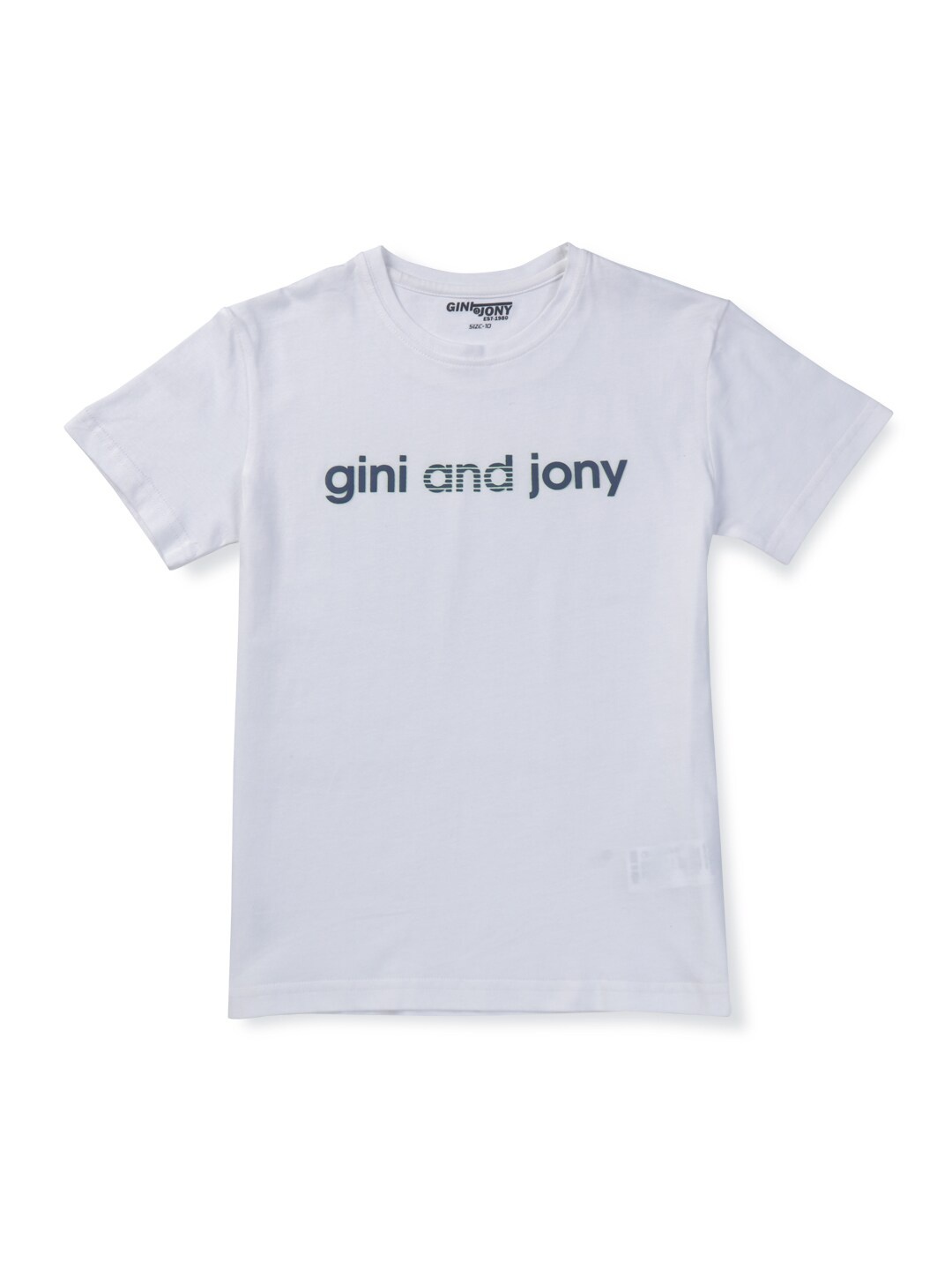 

Gini and Jony Boys Typography Printed Cotton Casual T-shirt, White