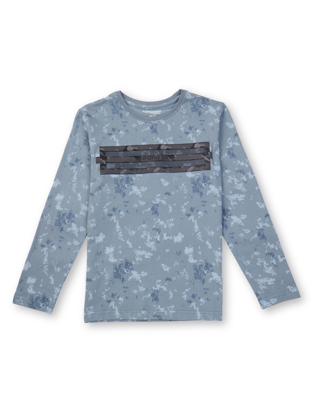 

Gini and Jony Boys Abstract Printed Long Sleeves Cotton T-shirt, Blue