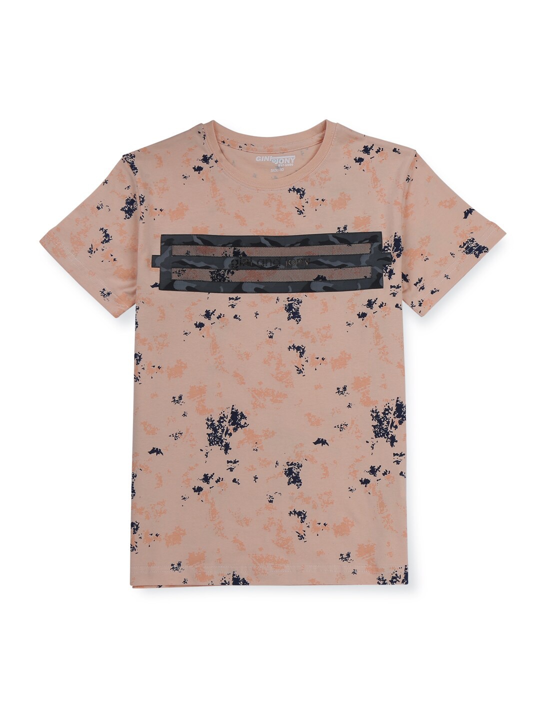 

Gini and Jony Infant Boys Abstract Printed Cotton T-shirt, Pink