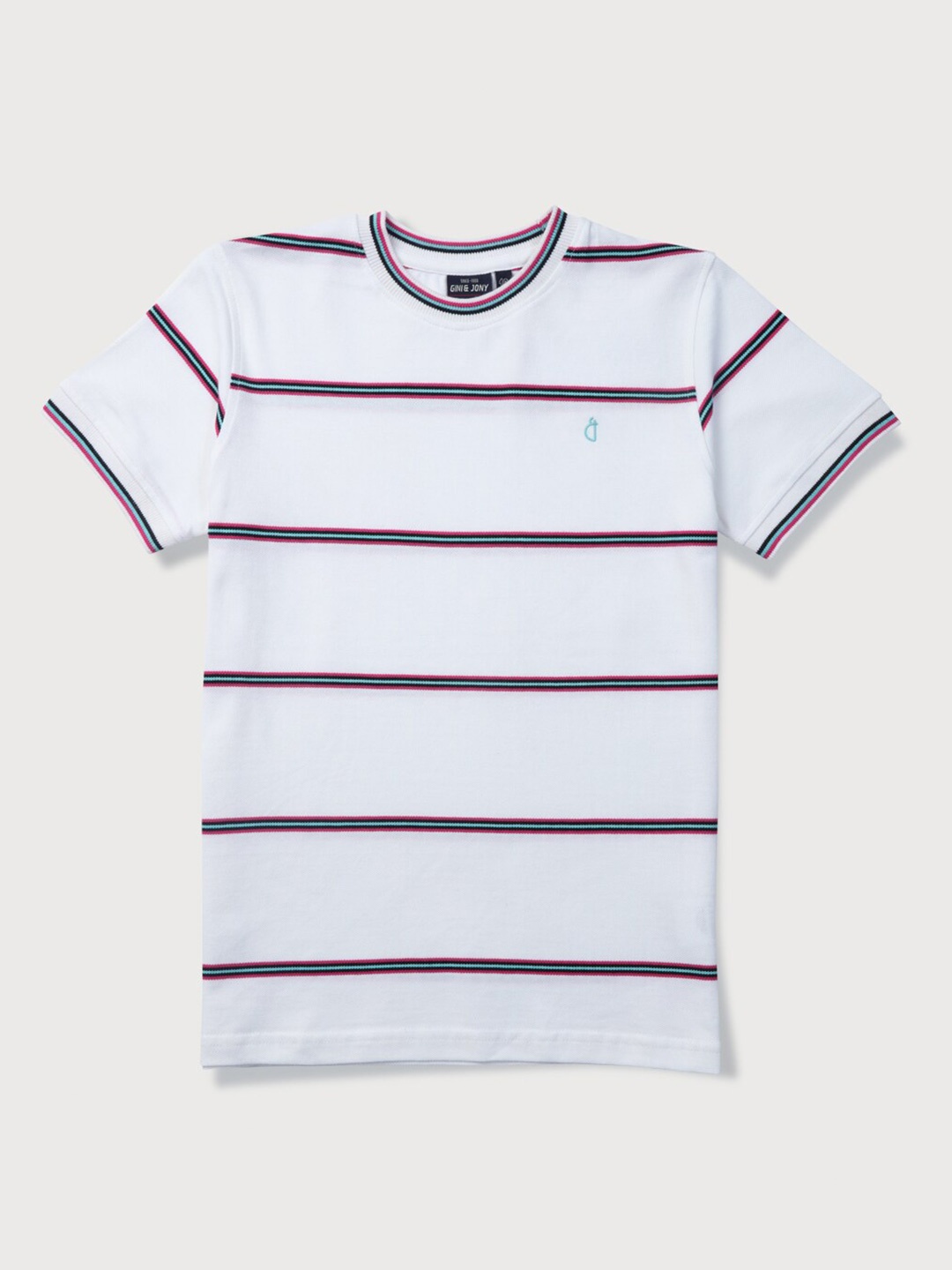 

Gini and Jony Boys Striped Cotton T-shirt, White