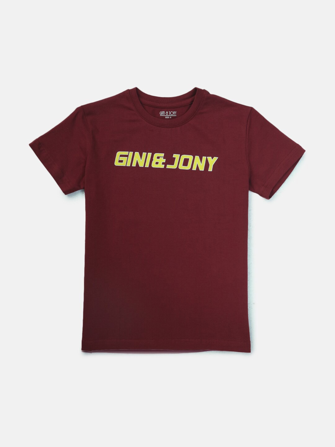 

Gini and Jony Infants Boys Typography Printed Polo Collar Cotton T-Shirt, Maroon