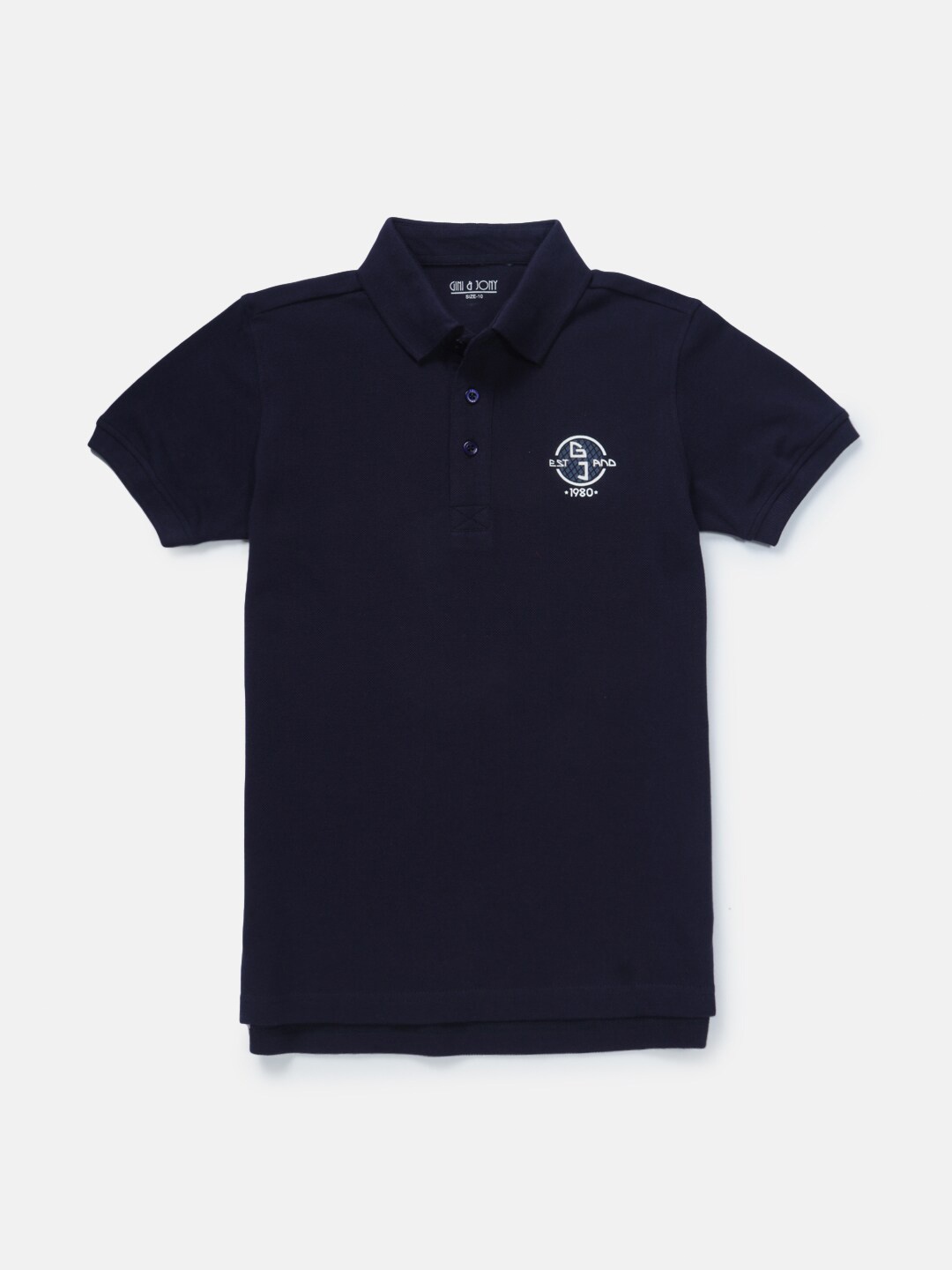 

Gini and Jony Infant Boys Polo Collar Cotton T-shirt, Navy blue