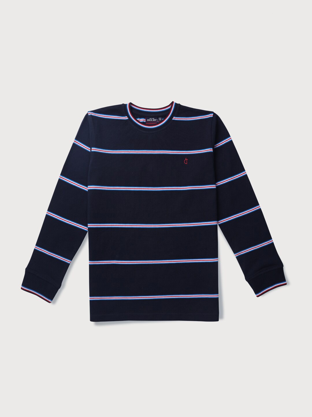 

Gini and Jony Boys Striped Cotton T-shirt, Navy blue