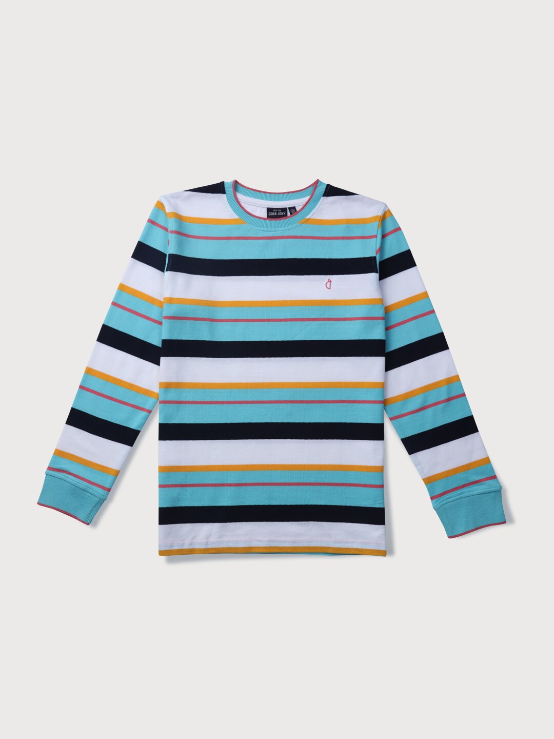 

Gini and Jony Boys Striped Cotton T-shirt, Blue