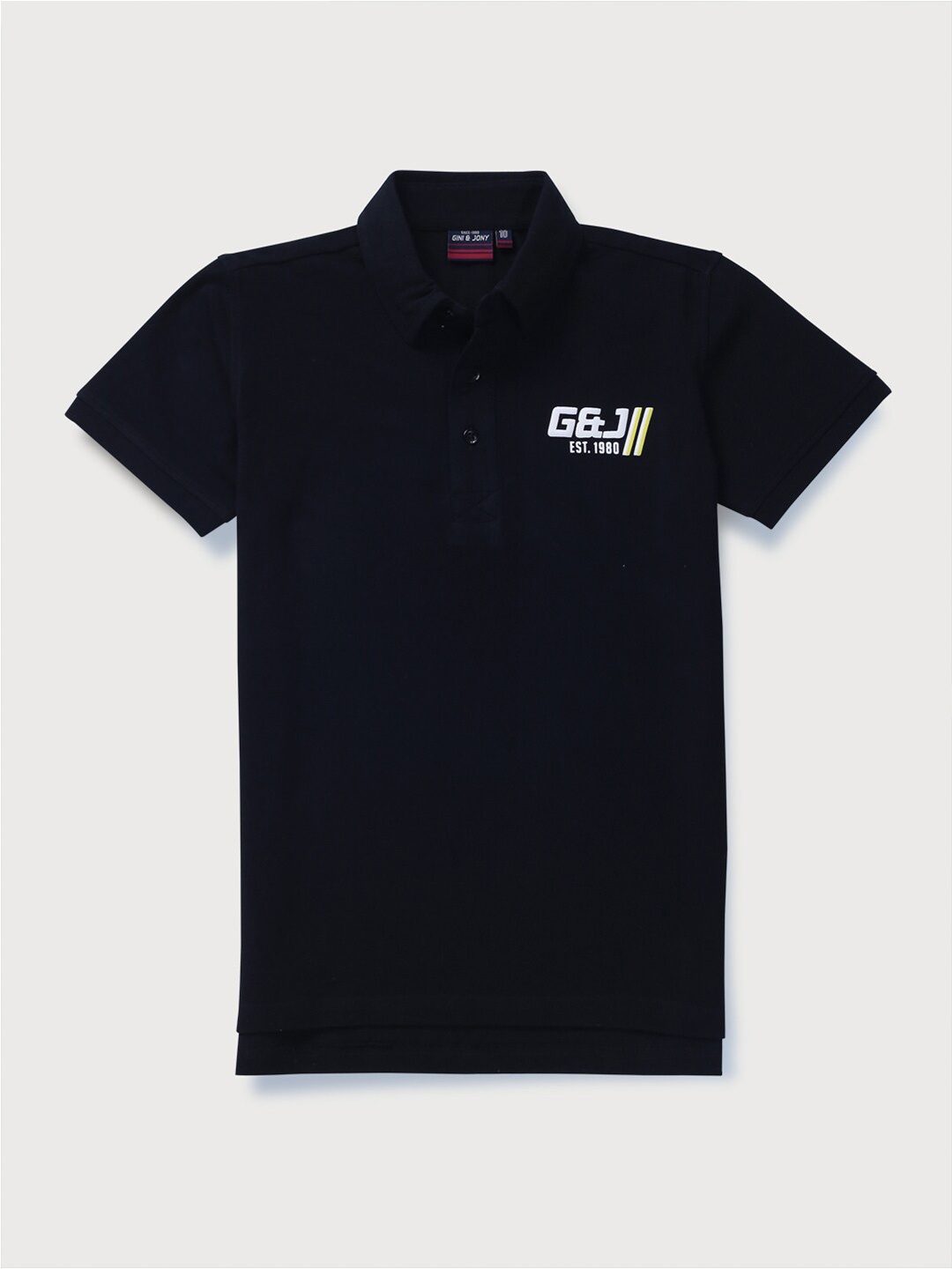 

Gini and Jony Boys Polo Collar Short Sleeves Cotton T-shirt, Black