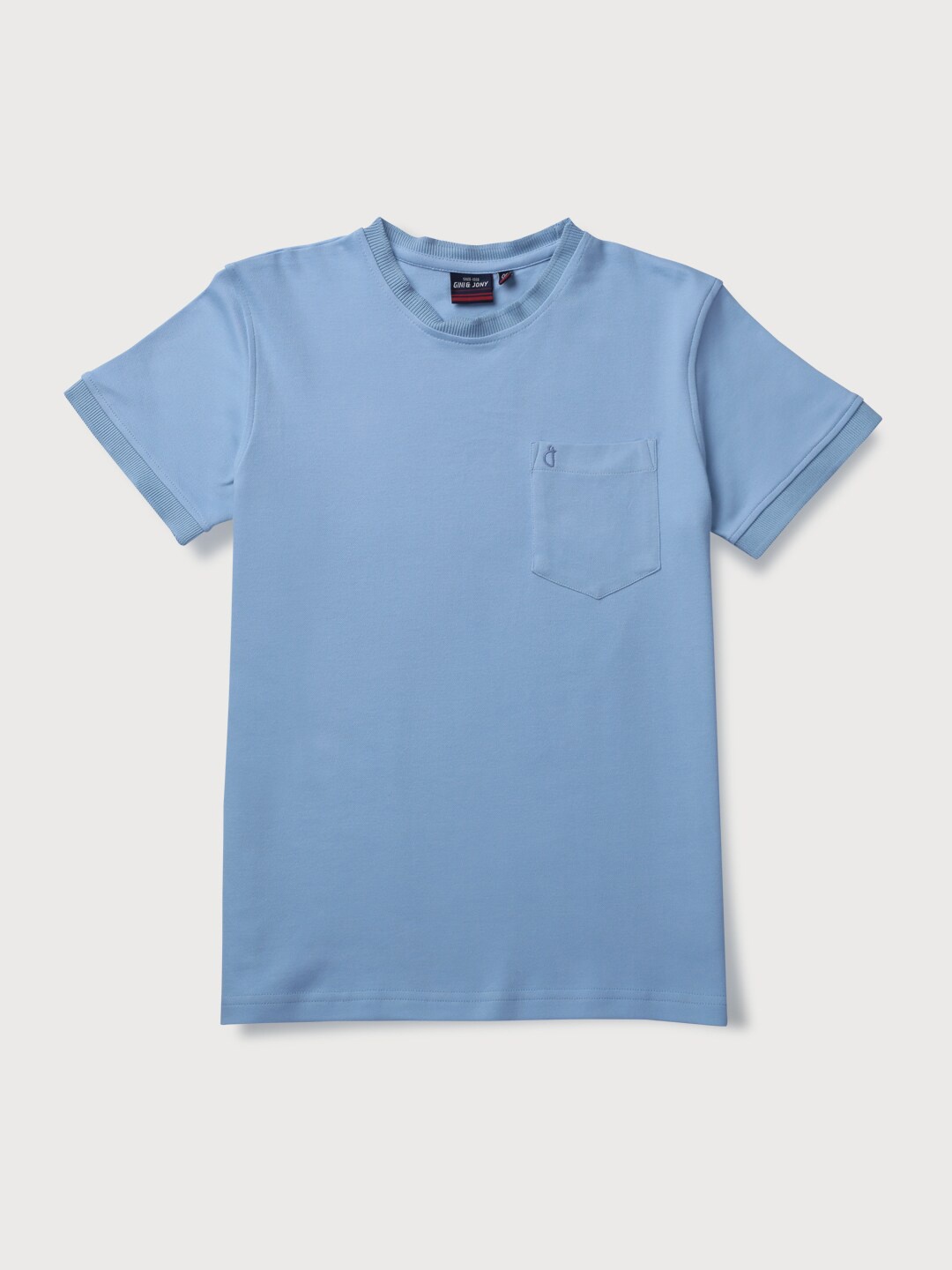 

Gini and Jony Boys Round Neck Short Sleeves Cotton T-shirt, Blue