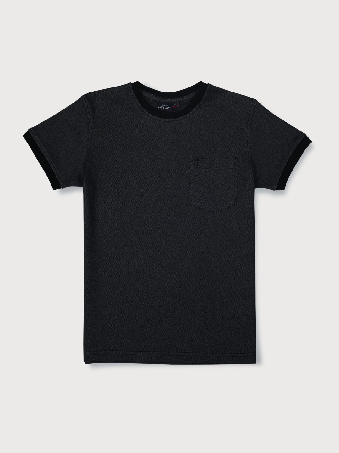 

Gini and Jony Boys Round Neck Cotton Casual T-Shirt, Black