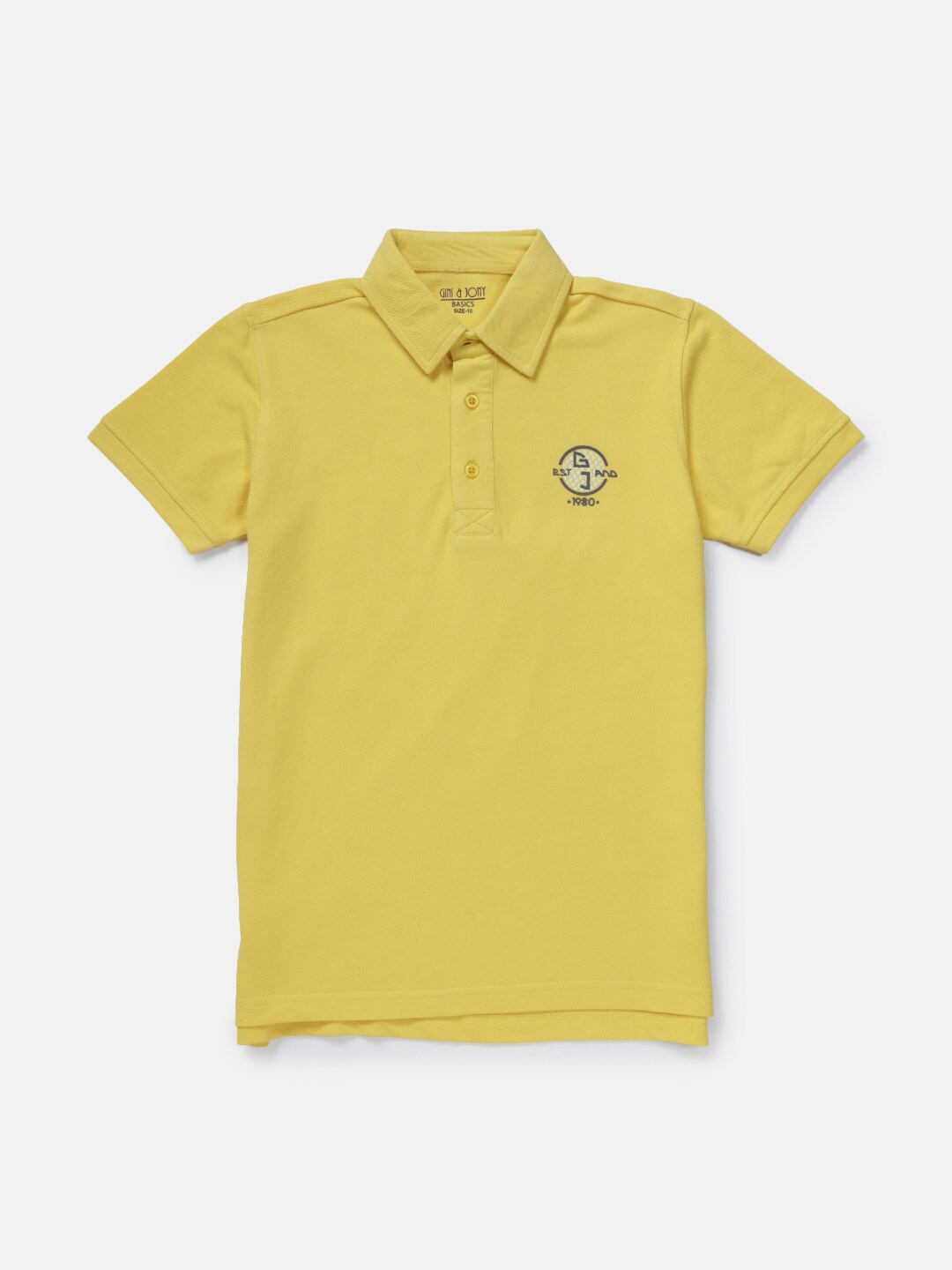 

Gini and Jony Infant Boys Polo Collar short Sleeves Cotton T-shirt, Yellow
