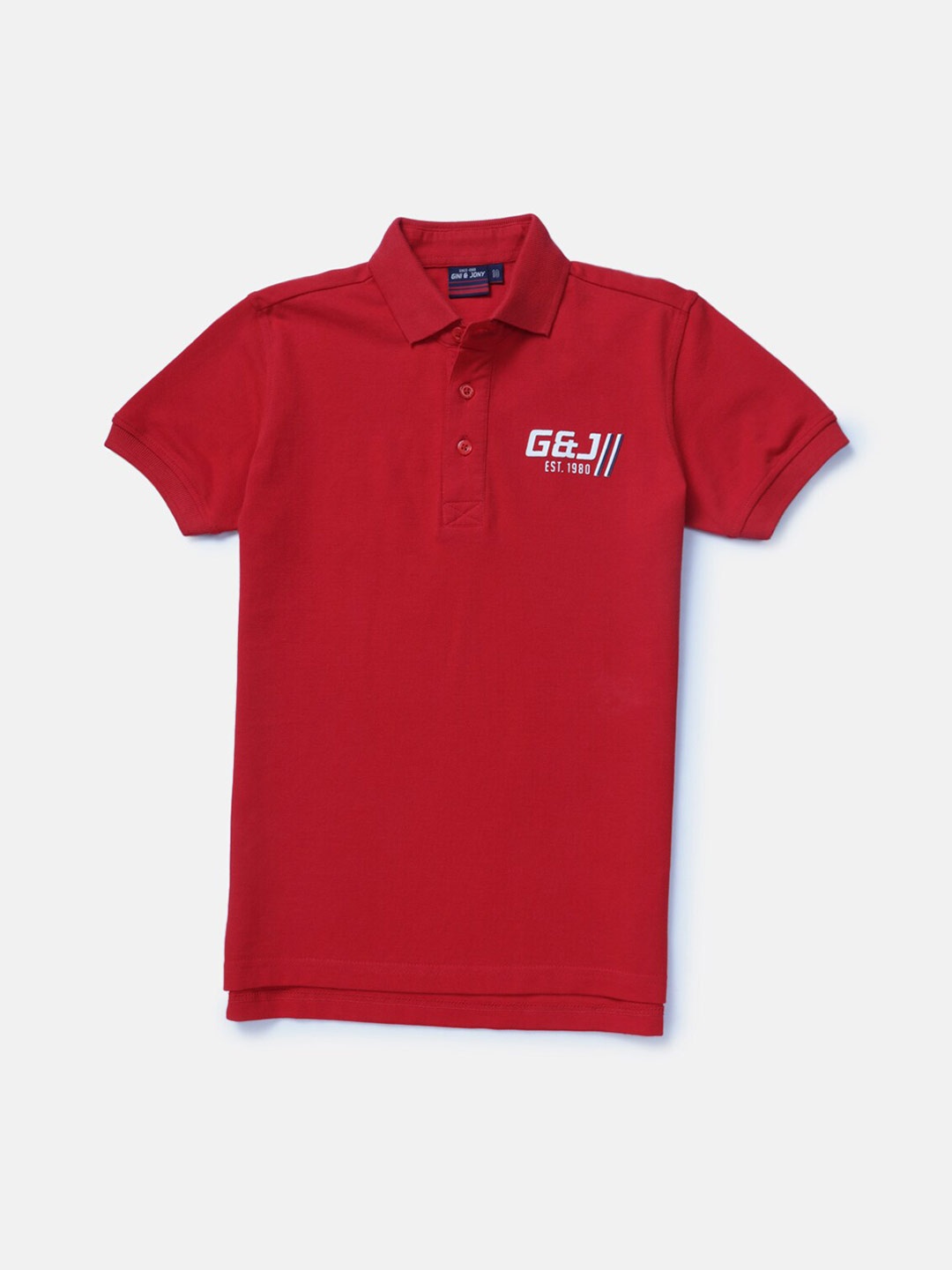 

Gini and Jony Boys Polo Collar Cotton T-shirt, Red