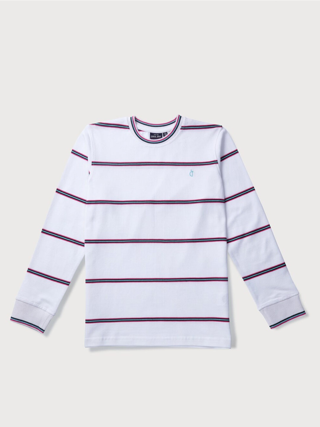 

Gini and Jony Boys Striped Printed Round Neck Short Sleeves Cotton T-shirt, White