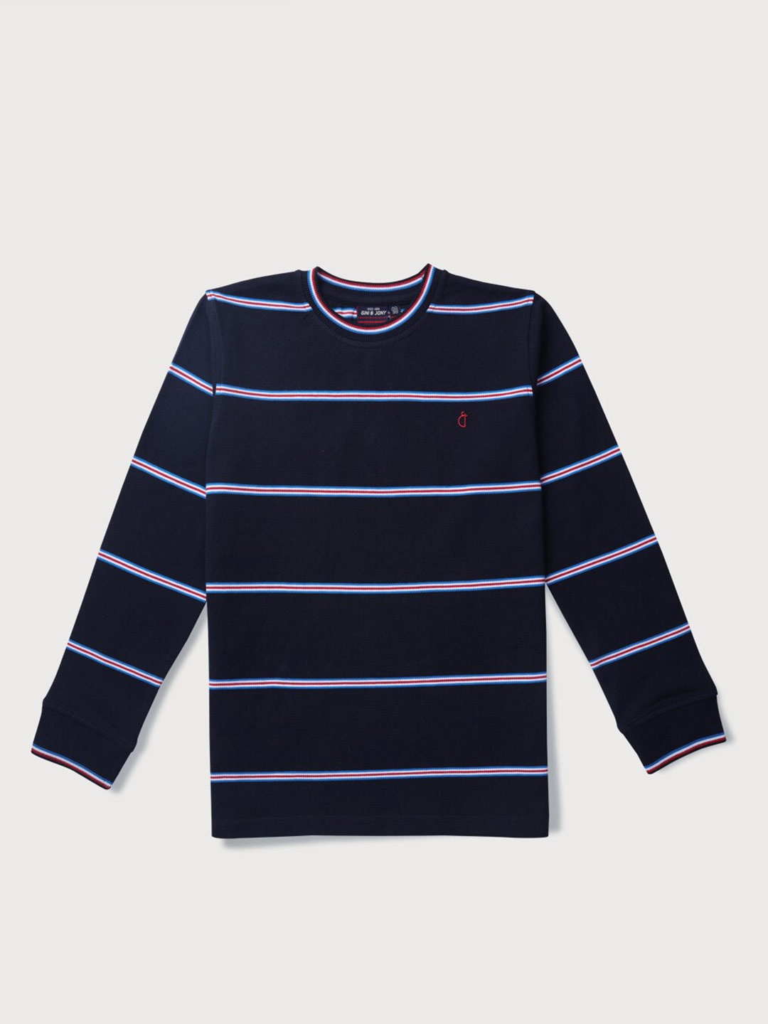 

Gini and Jony Boys Striped Cotton T-shirt, Navy blue