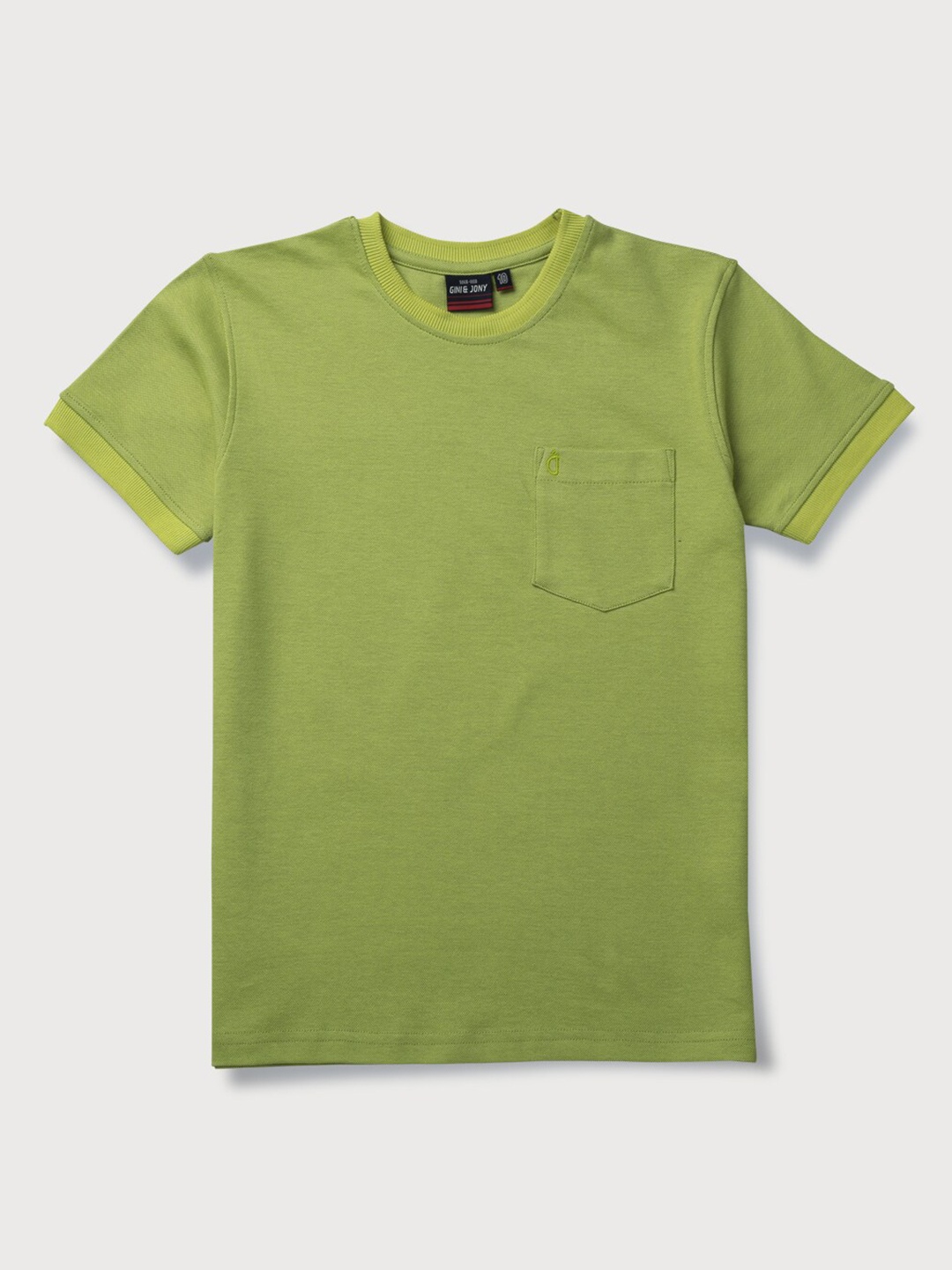 

Gini and Jony Boys Round Neck Short Sleeves Cotton T-Shirt, Sea green