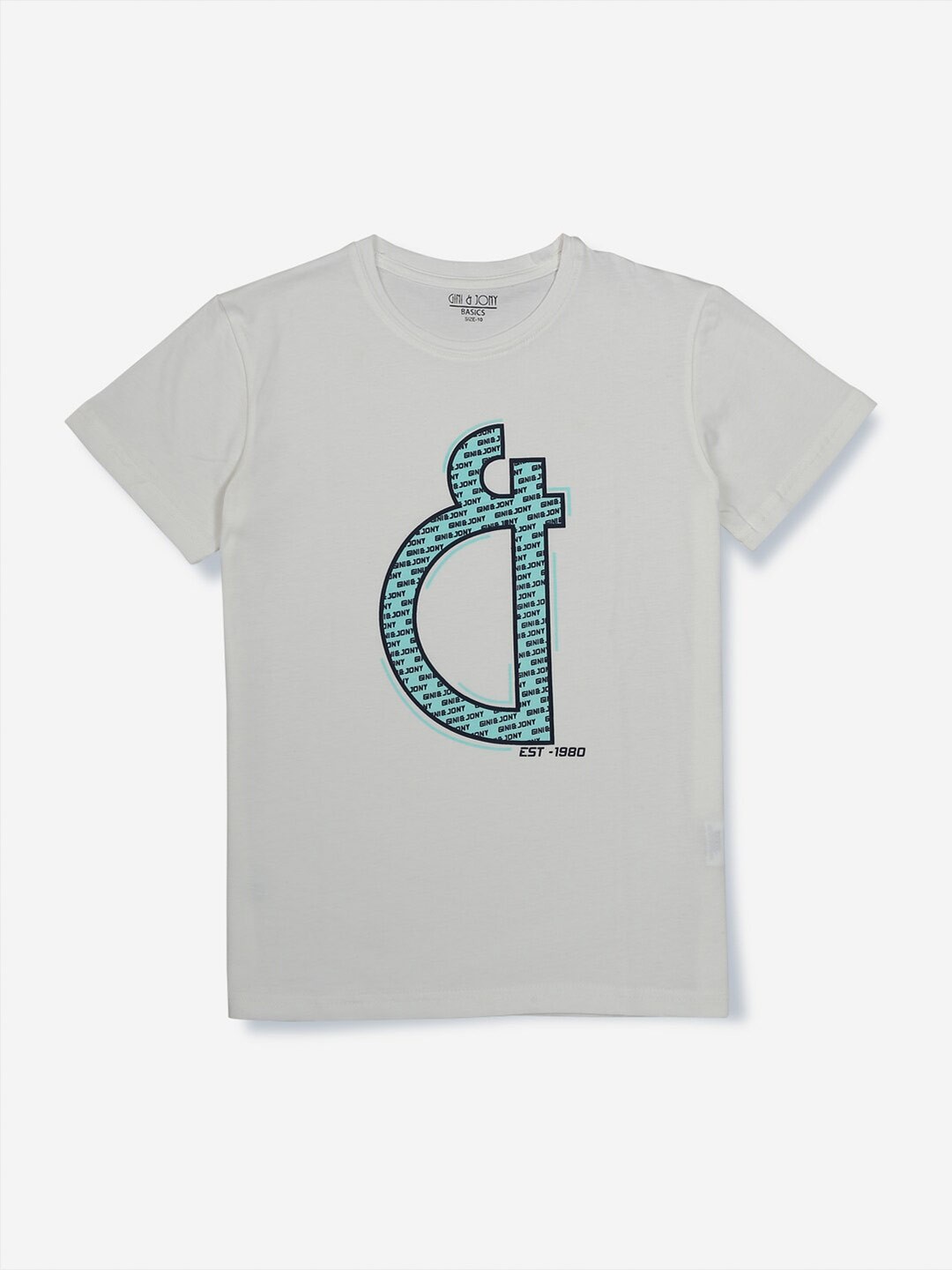 

Gini and Jony Boys Typography Printed Round Neck Cotton T-shirt, Grey