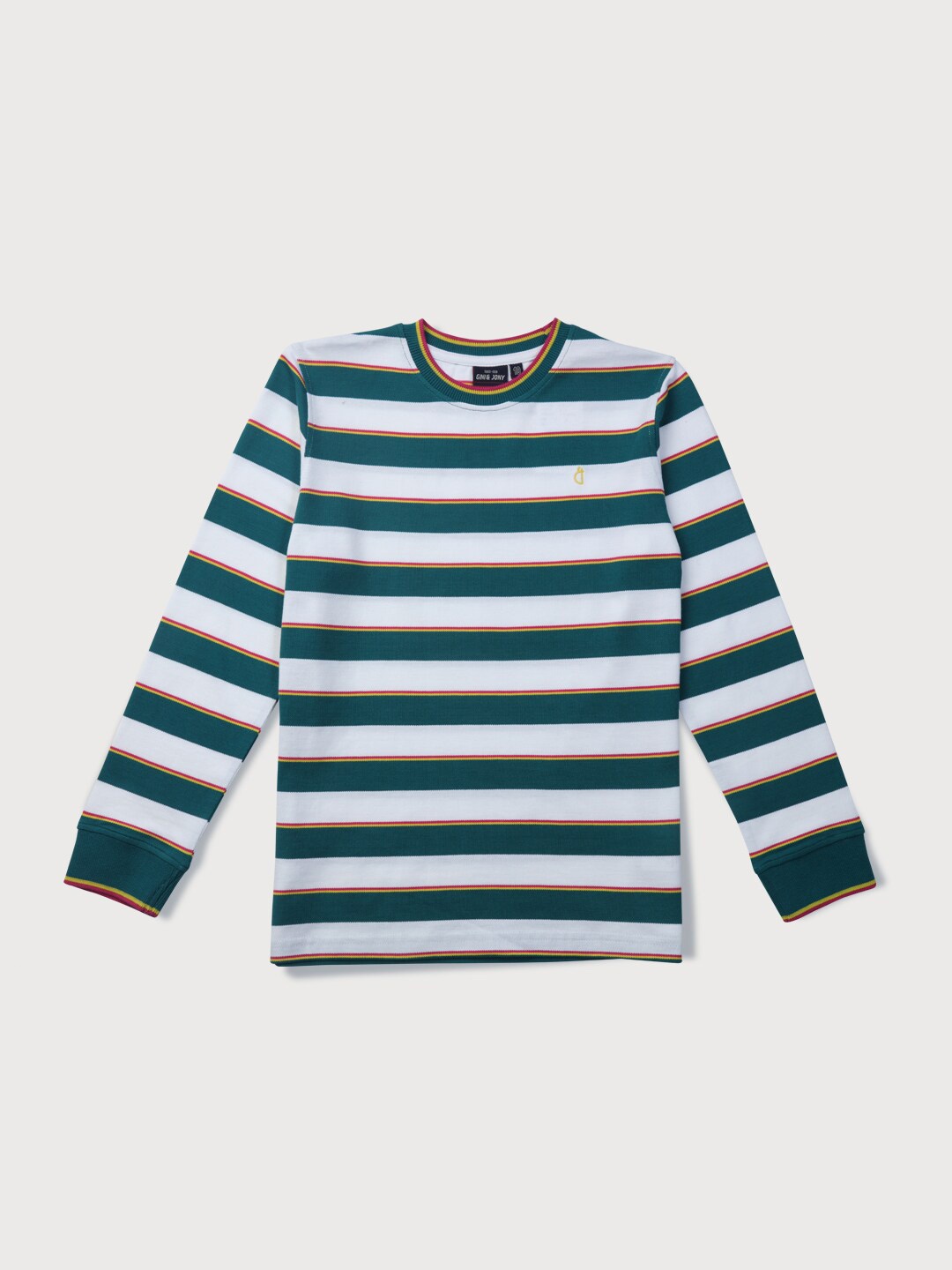 

Gini and Jony Infant Boys Striped Long Sleeves Cotton T-shirt, Green