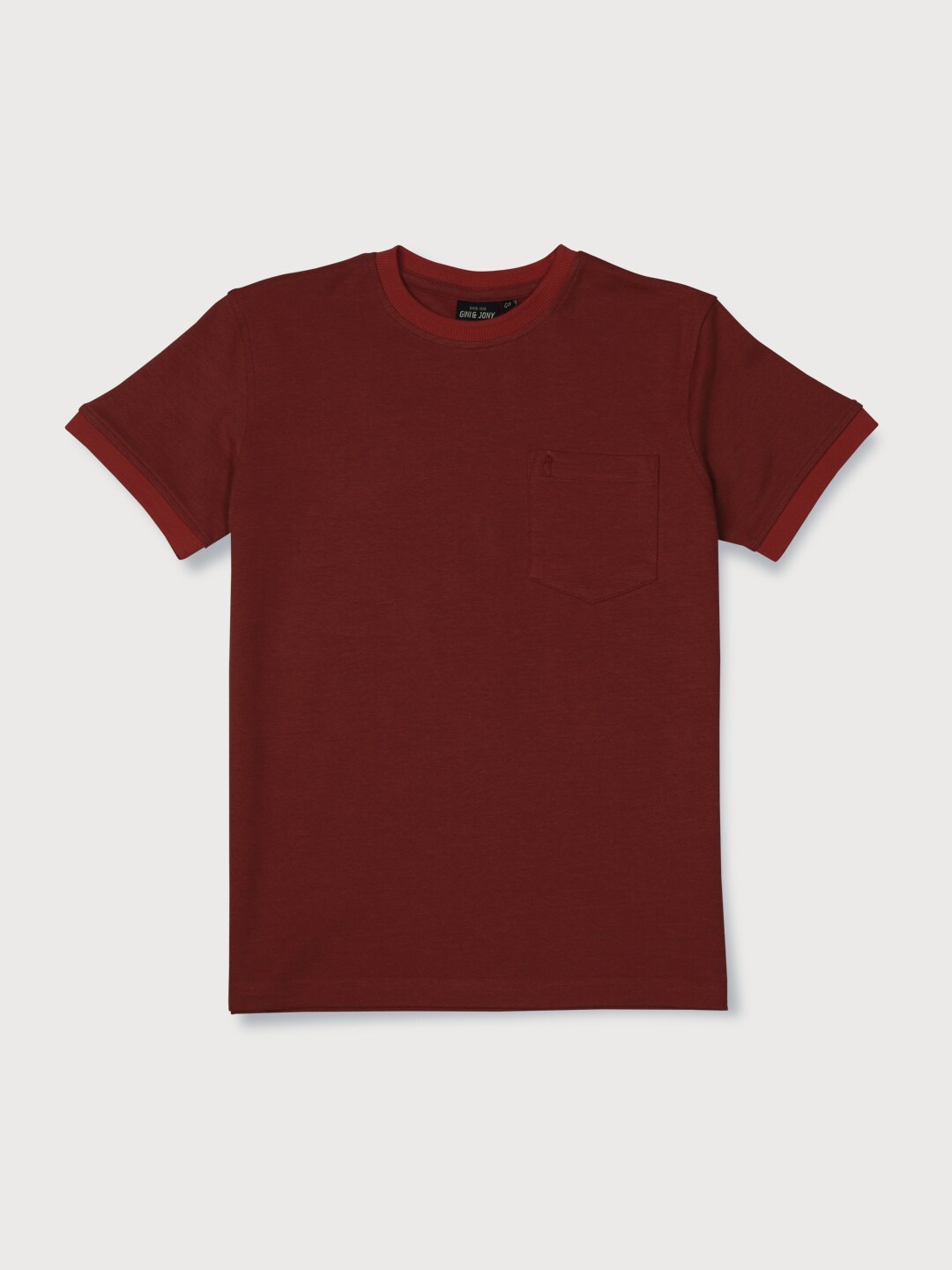 

Gini and Jony Infant Boys Round Neck Short Sleeves Cotton T-shirt, Maroon