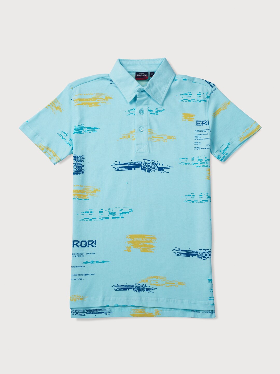 

Gini and Jony Boys Polo Collar Cotton T-shirt, Blue