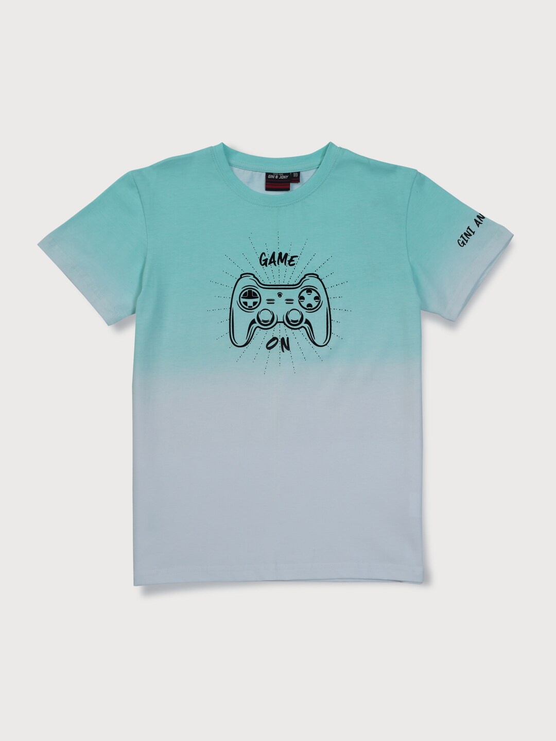

Gini and Jony Boys Graphic Printed Cotton T-shirt, White