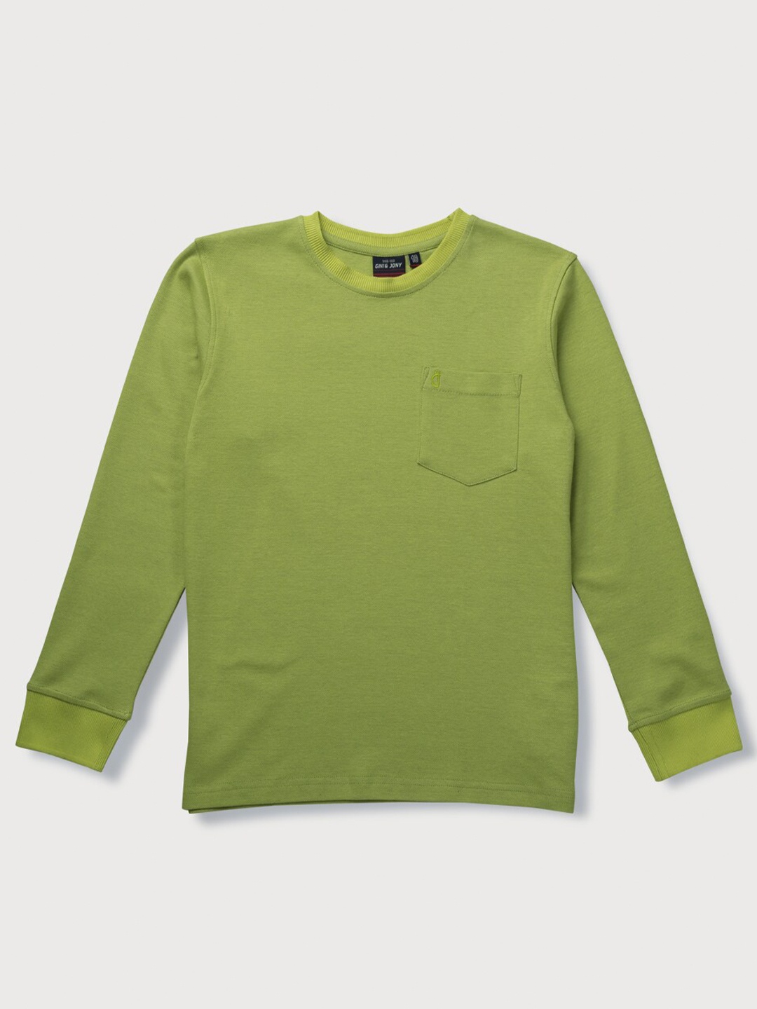 

Gini and Jony Boys Round Neck Cotton Casual T-shirt, Sea green
