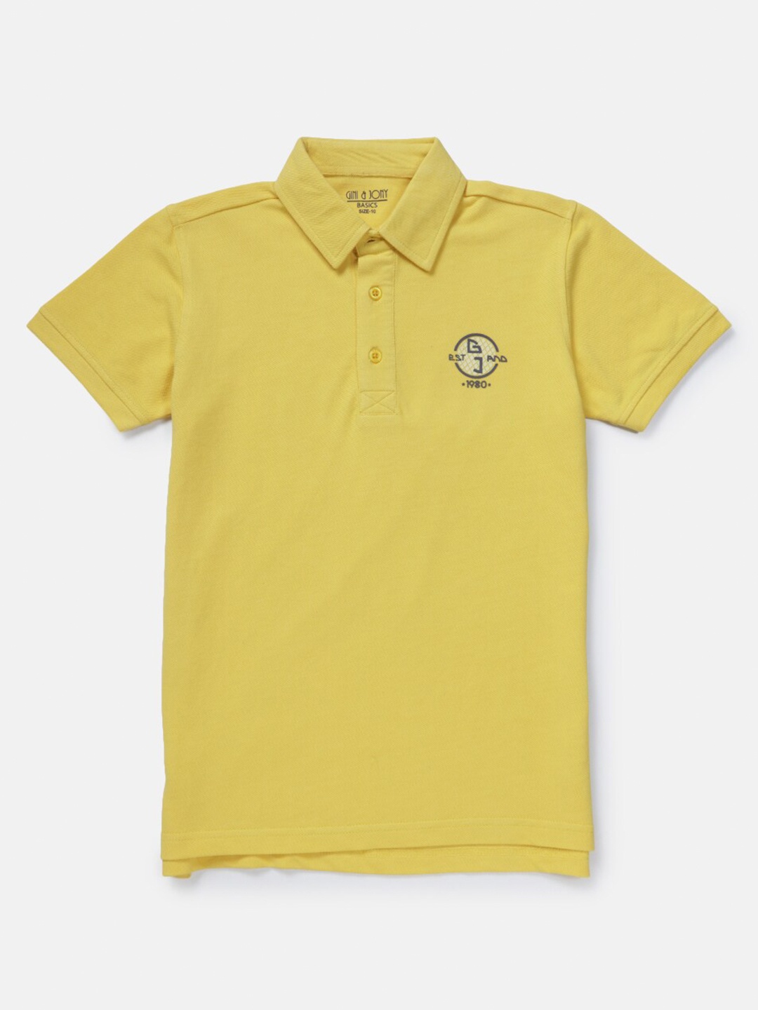 

Gini and Jony Boys Polo Collar Cotton T-shirt, Yellow