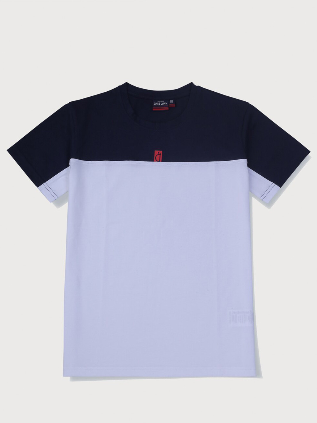 

Gini and Jony Boys Colourblocked Cotton T-shirt, Blue