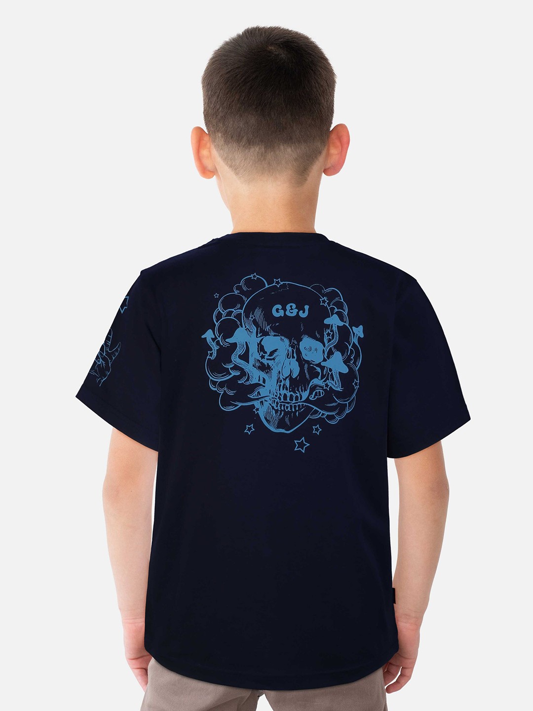 

Gini and Jony Boys Graphic Printed Cotton T-shirt, Navy blue