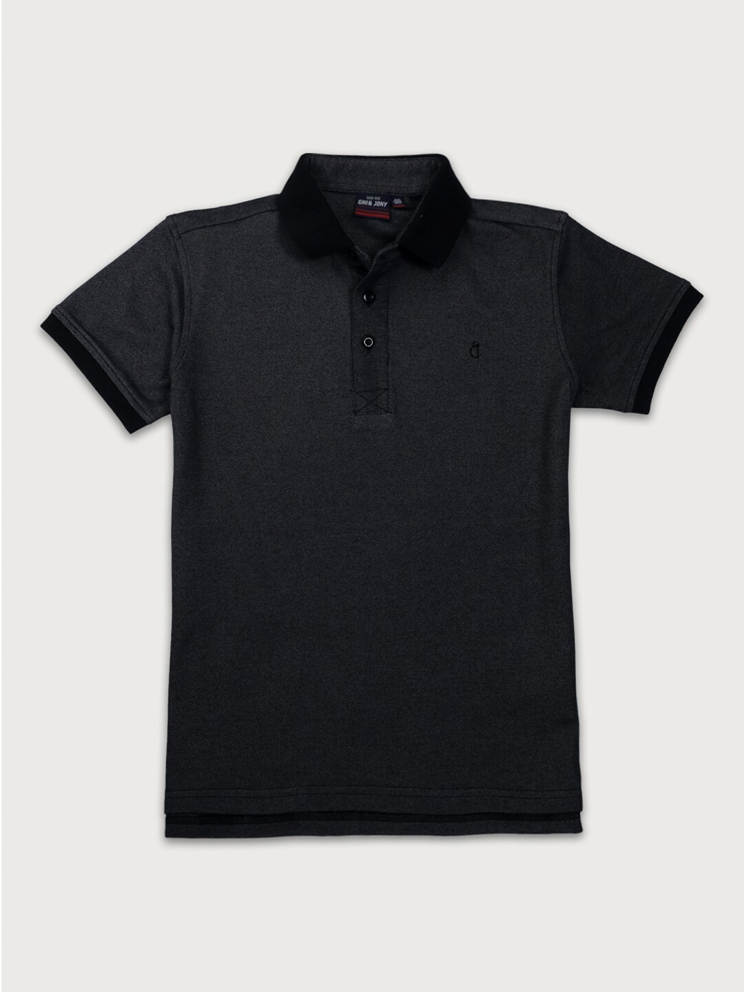 

Gini and Jony Boys Polo Collar Cotton T-shirt, Black