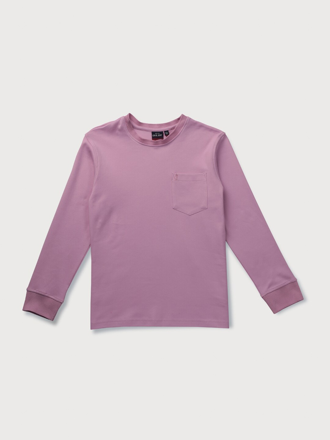 

Gini and Jony Boys Round Neck Long Sleeves Cotton T-shirt, Pink