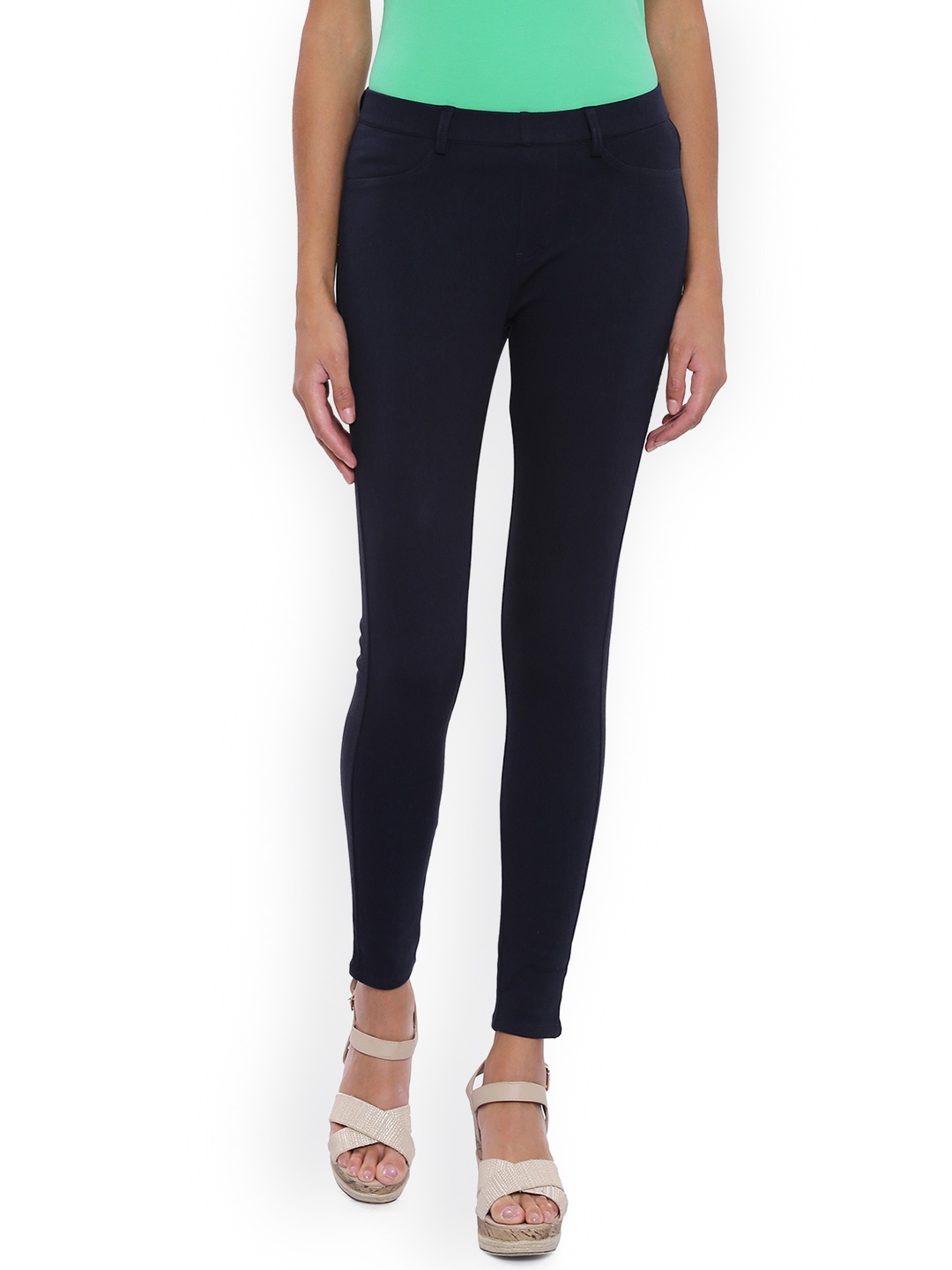 

U.S. Polo Assn. Women Navy Blue Straight Fit Solid Regular Trousers