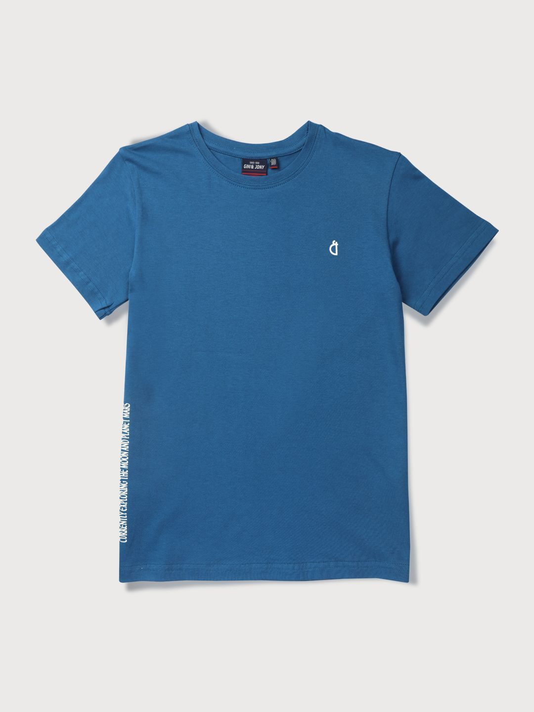 

Gini and Jony Boys Round Neck Cotton T-shirt, Blue