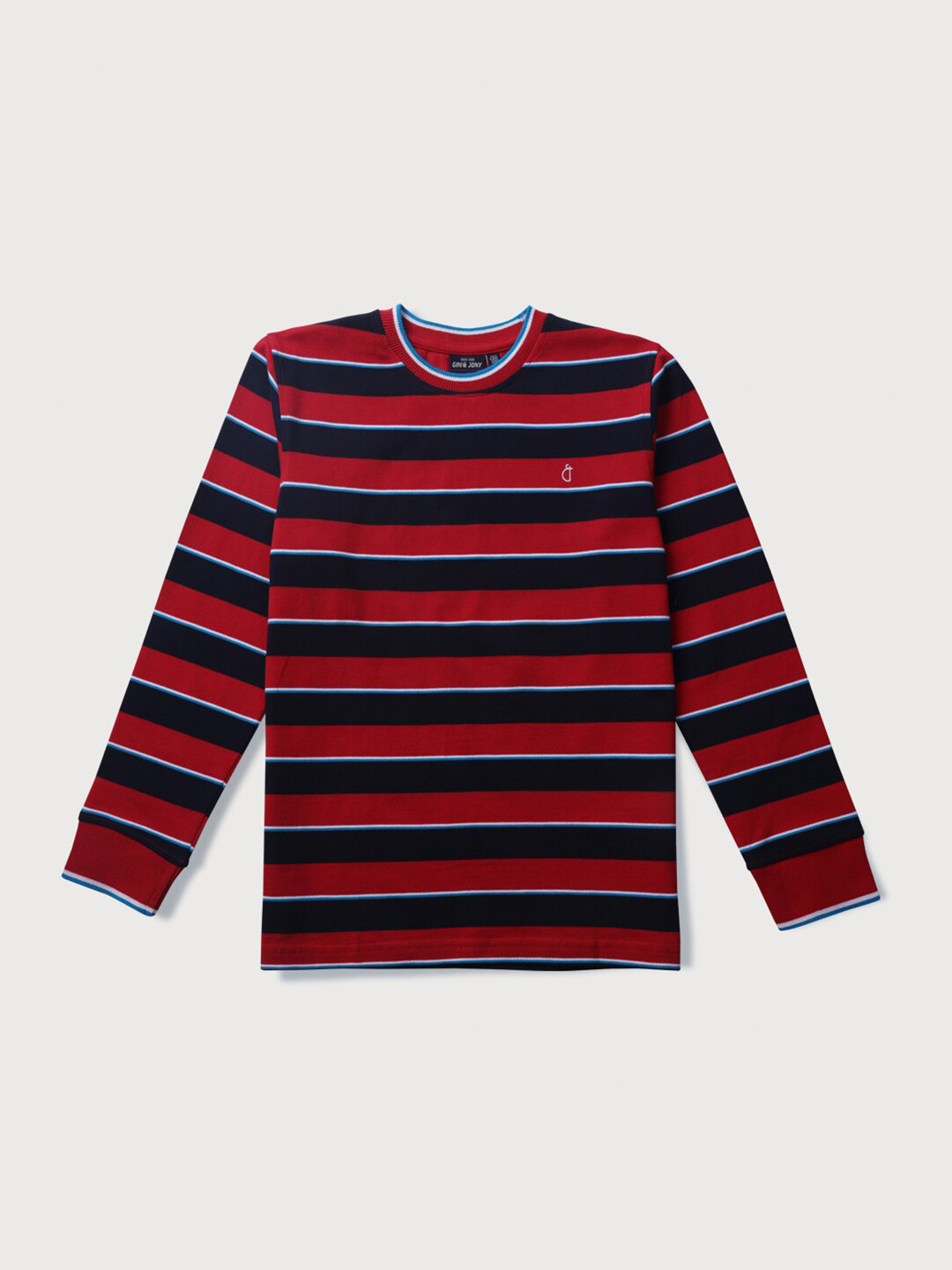 

Gini and Jony Boys Striped Cotton T-Shirt, Maroon