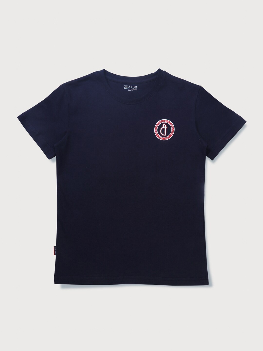 

Gini and Jony Infants Boys Round Neck Cotton T-Shirt, Navy blue