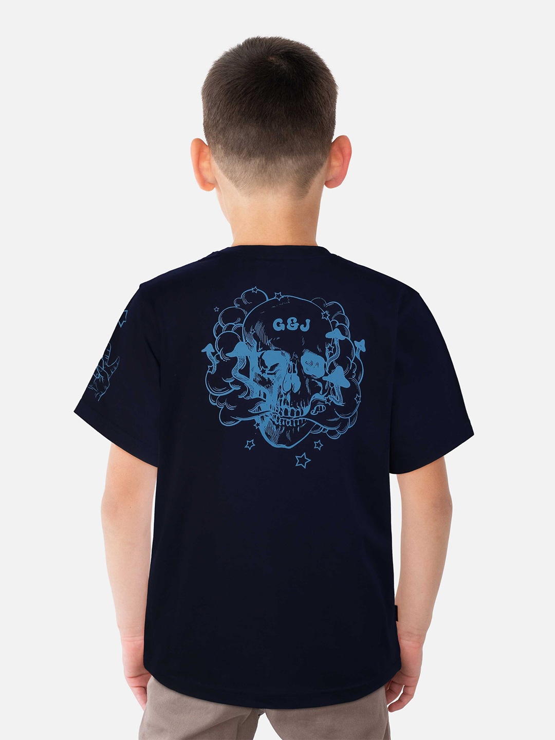 

Gini and Jony Boys Graphic Printed Cotton T-shirt, Navy blue