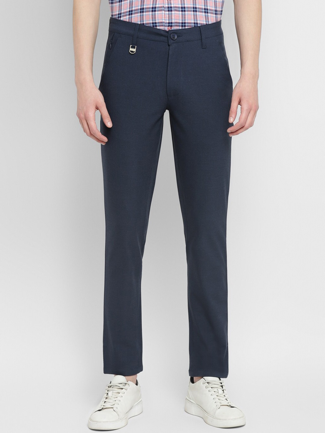 

Red Chief Men Mid-Rise Slim Fit Causal Trousers, Blue