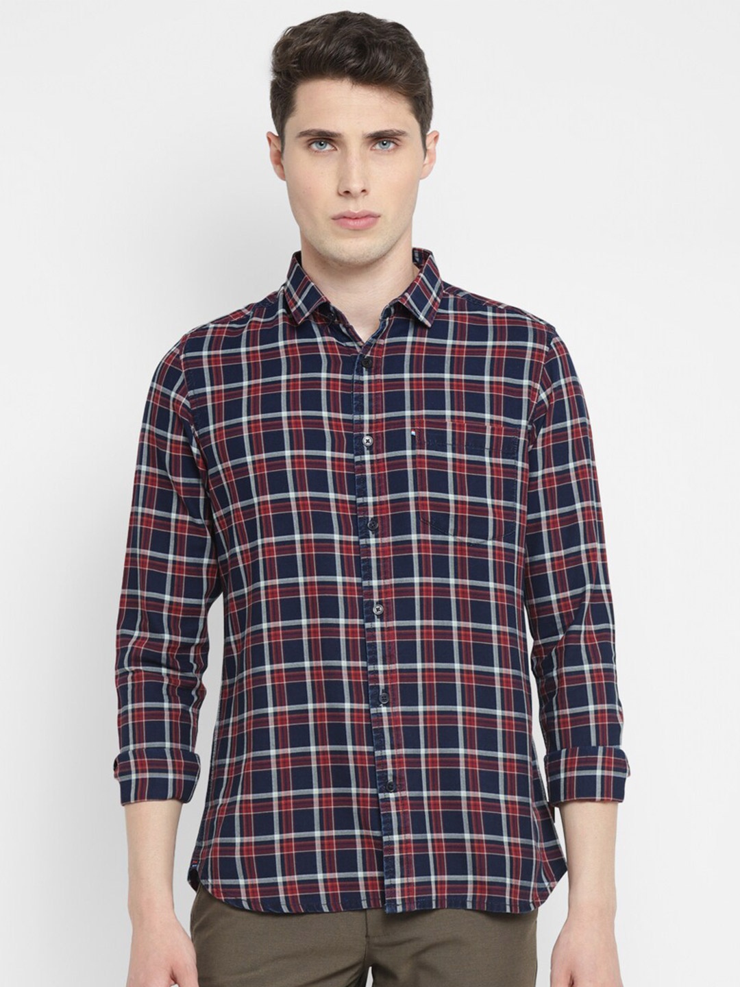 

Red Chief Slim Fit Tartan Checks Cotton Casual Shirt