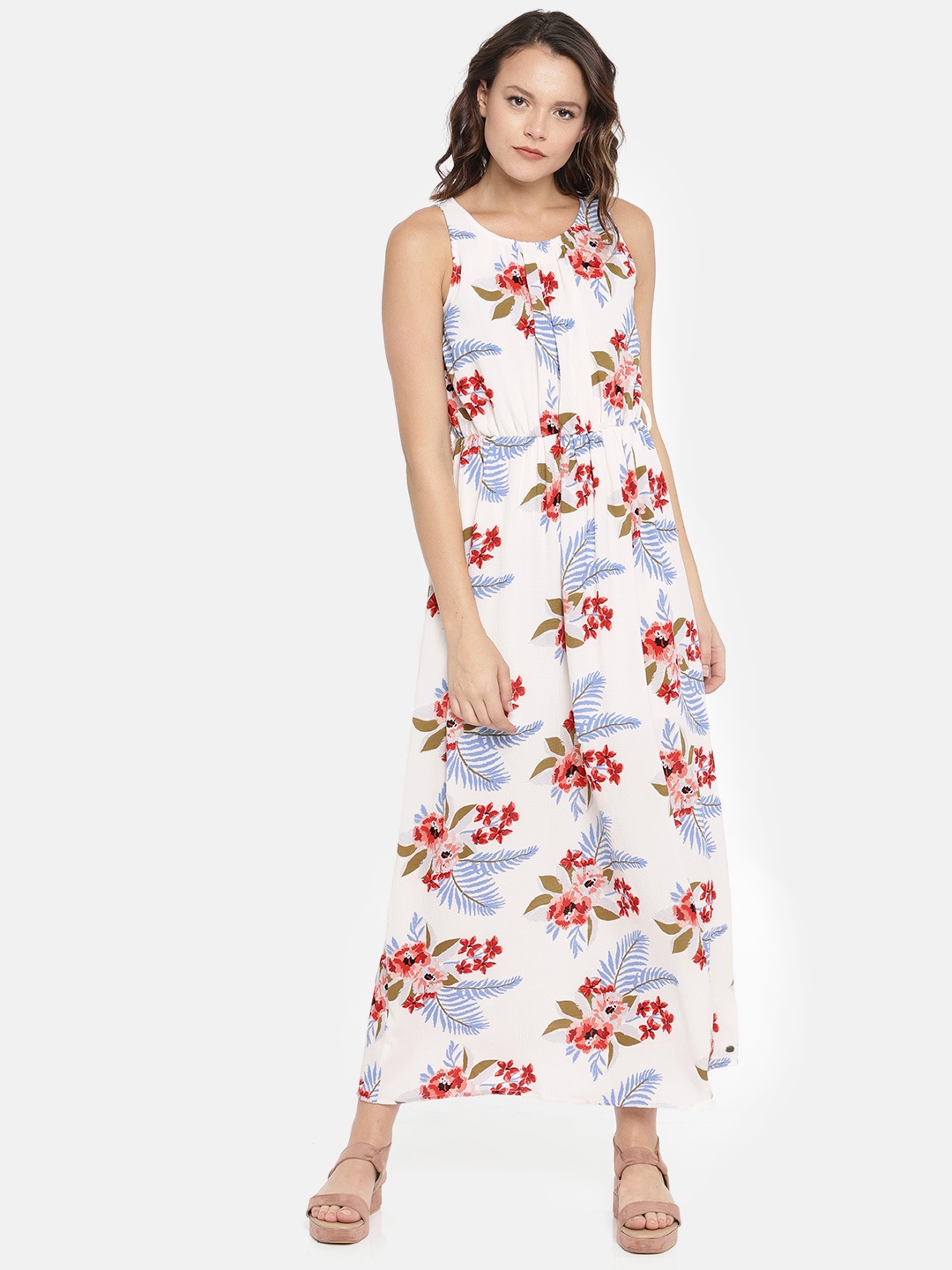 

U.S. Polo Assn. Women Women Off-White Printed Maxi Dress