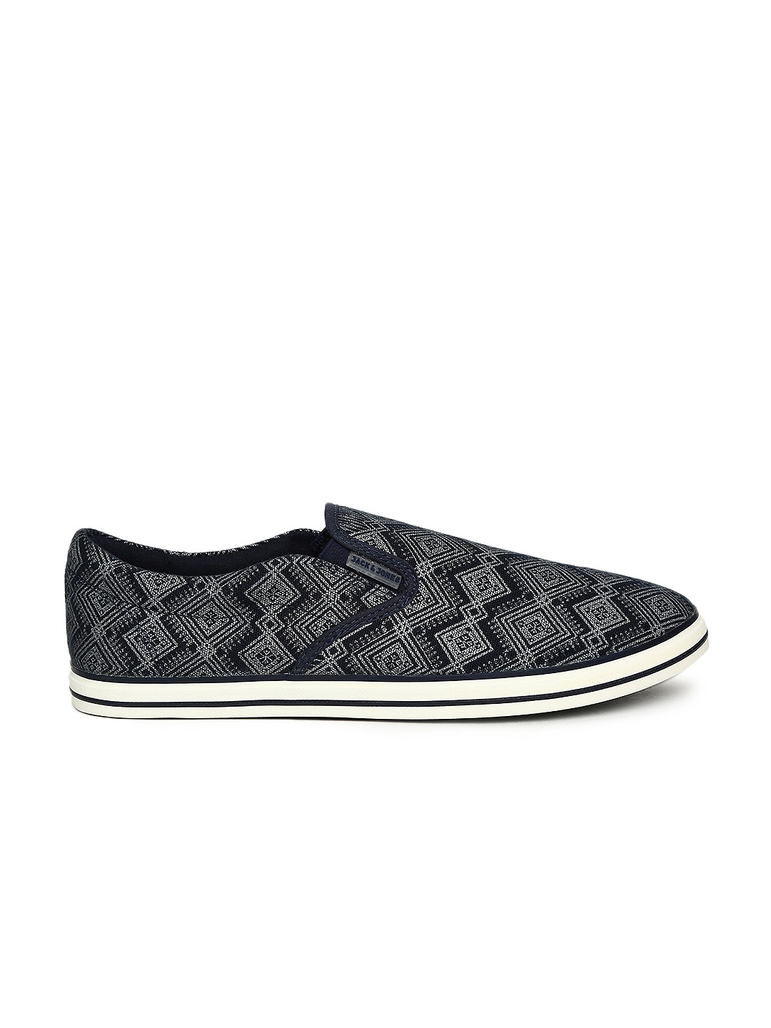 

Jack & Jones Men Navy Tribal Printed Slip-On Sneakers, Navy blue