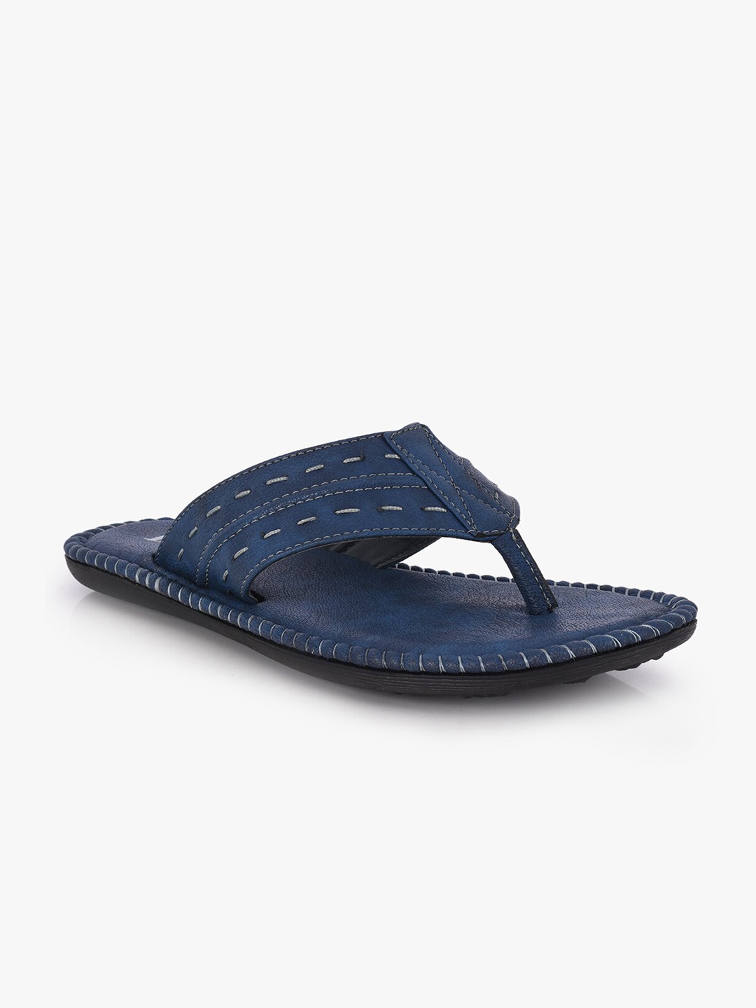 

BuckleUp Men Textured Slip On Flip-Flops, Navy blue