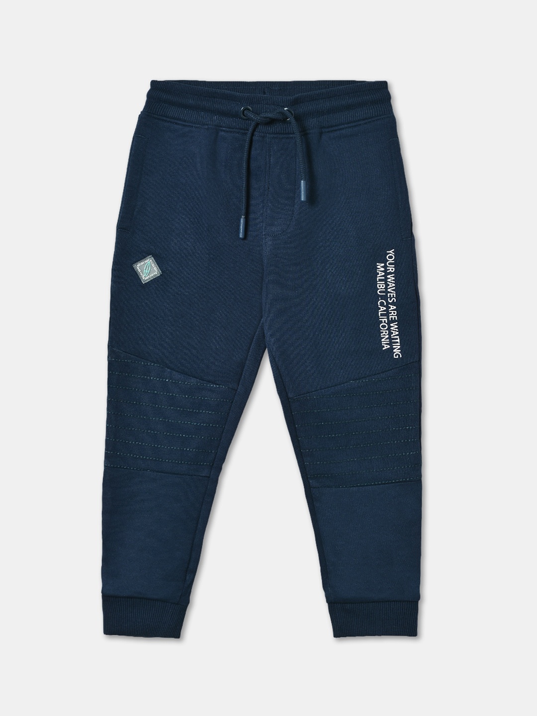 

R&B Boys Mid-Rise Cotton Relaxed-Fit Joggers, Navy blue