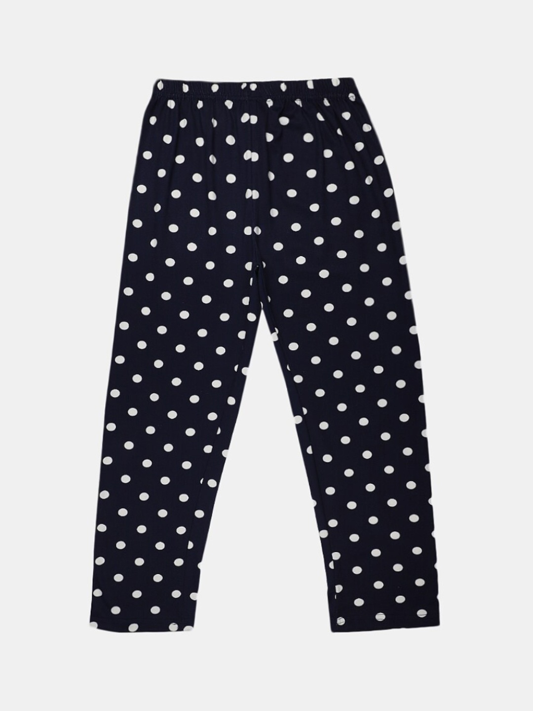 

V-Mart Girls Polka Dots Printed Cotton Straight Lounge Pants, Navy blue