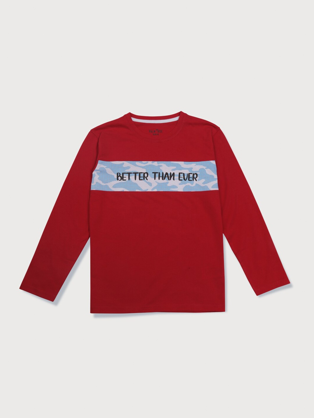 

Palm Tree Boys Typography Printed Cotton T-shirt, Red