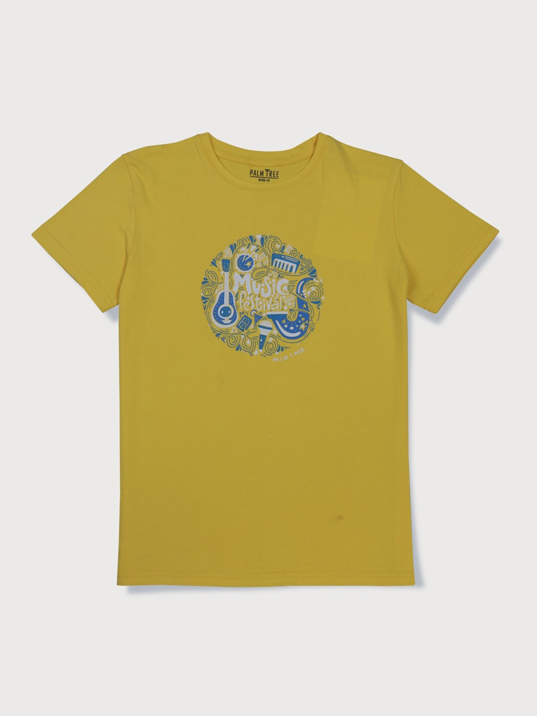 

Palm Tree Boys Typography Printed Pure Cotton T-shirt, Yellow