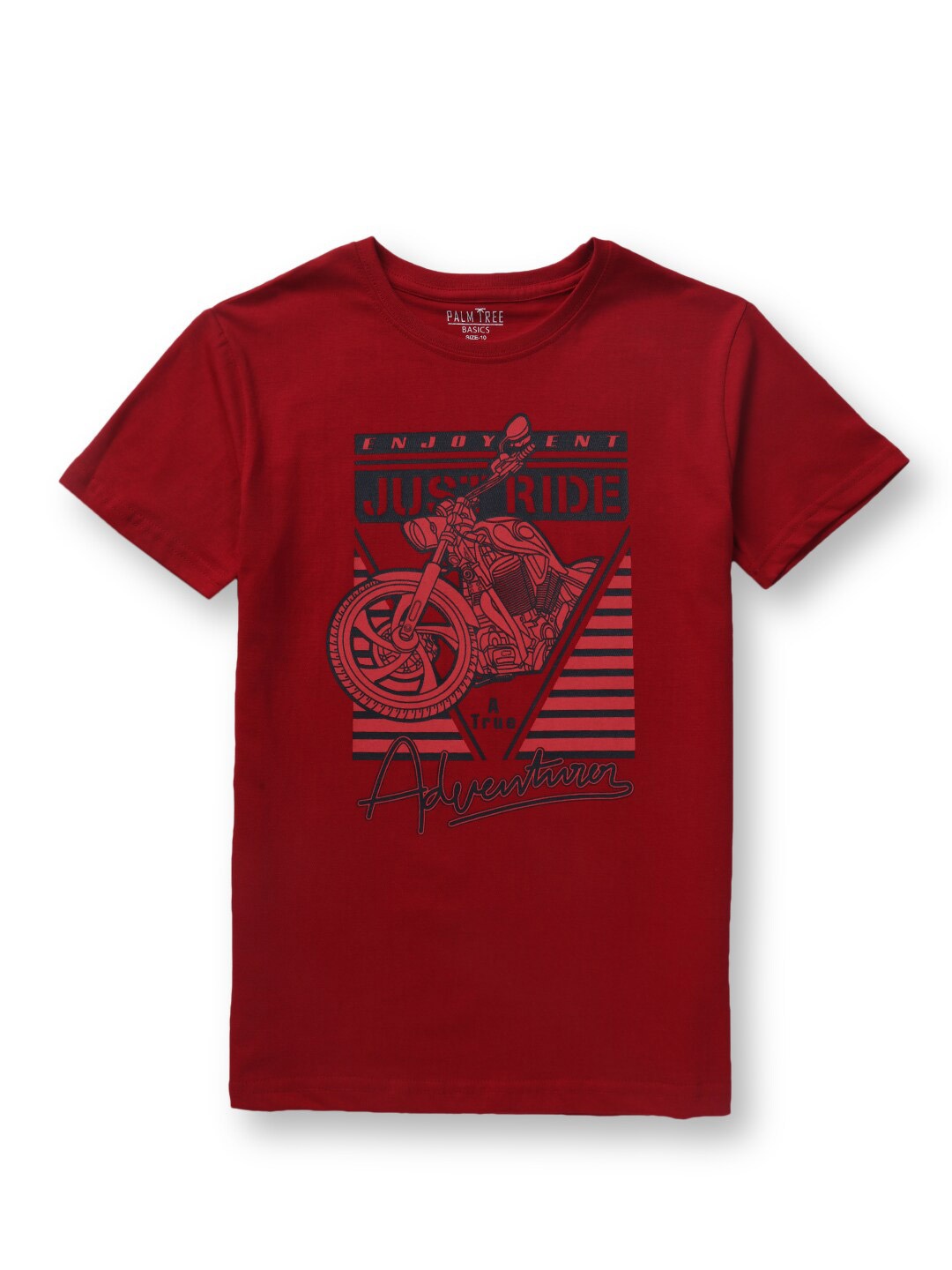 

Palm Tree Boys Typography Printed Cotton T-shirt, Red