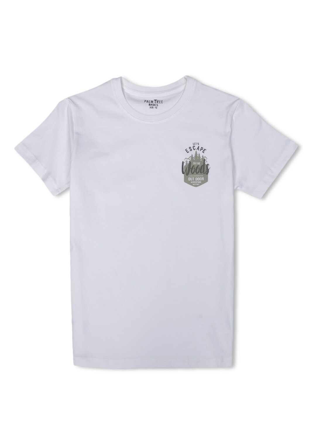 

Palm Tree Boys Round Neck Cotton T-shirt, White