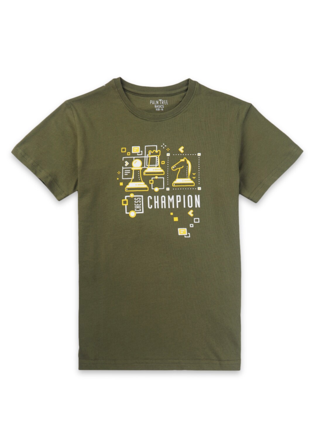 

Palm Tree Boys Typography Printed Short Sleeves Cotton T-shirt, Green