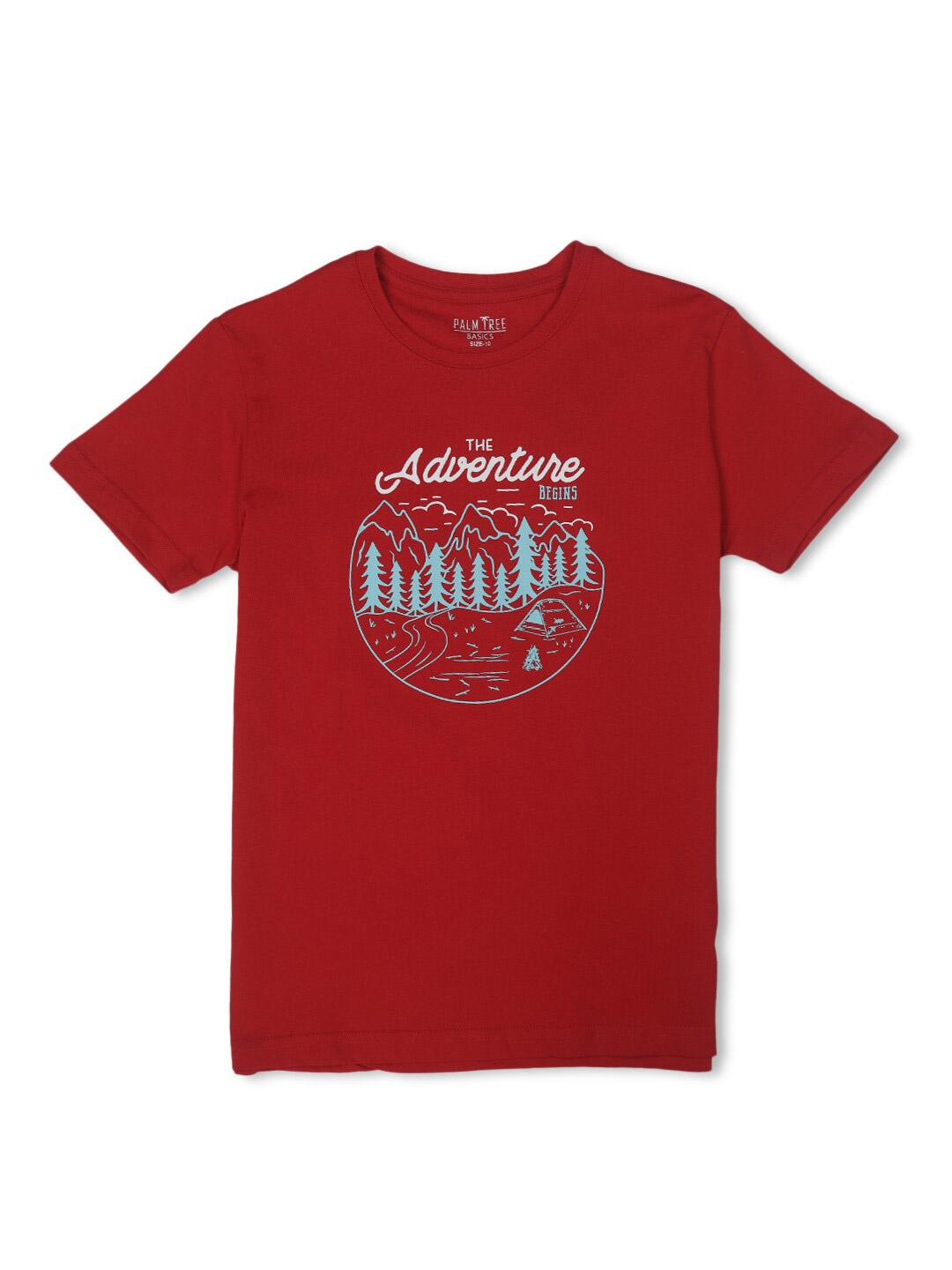 

Palm Tree Infant Boys Graphic Printed Cotton T-shirt, Red