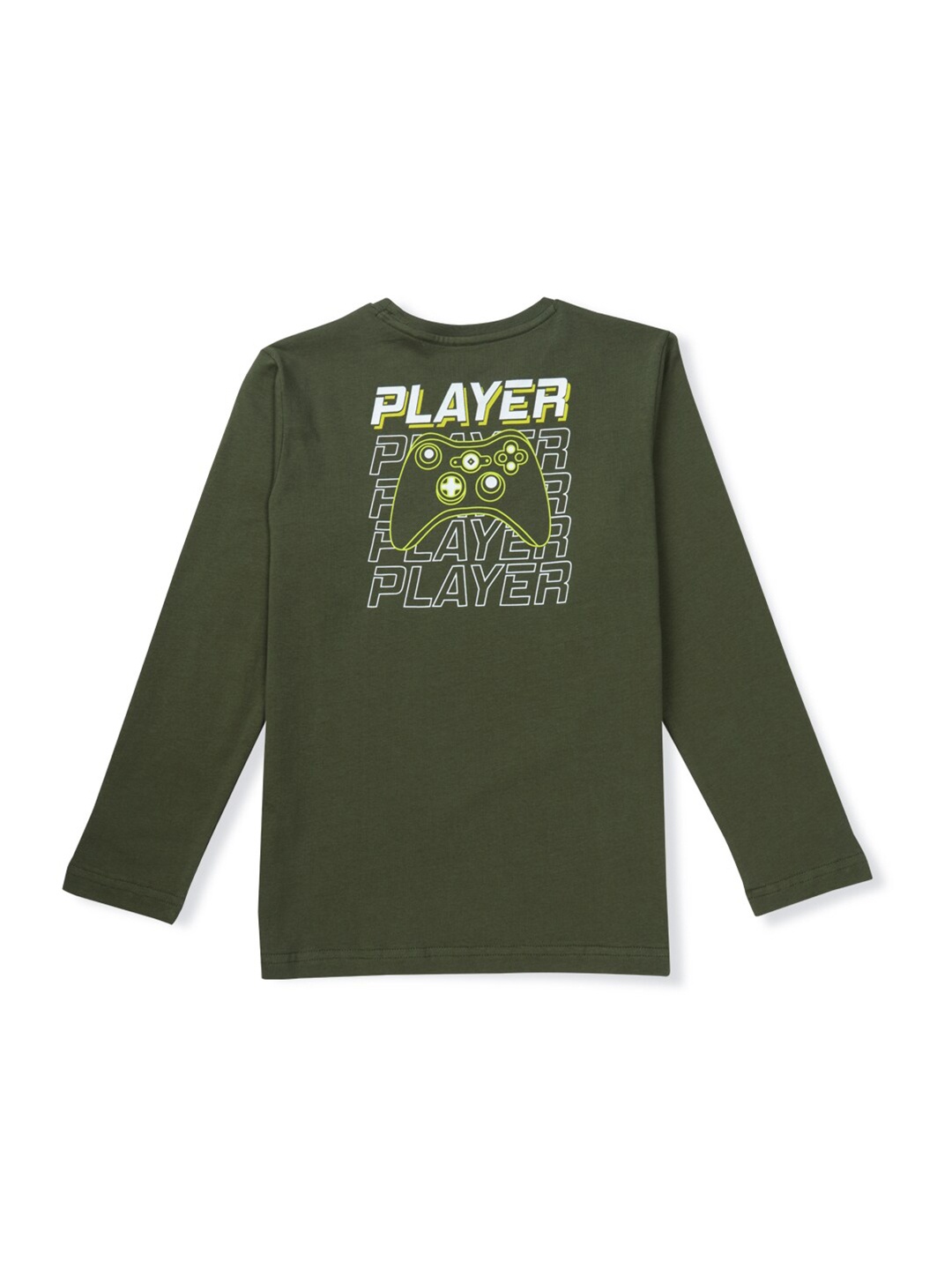 

Palm Tree Boys Printed Pure Cotton T-shirt, Olive
