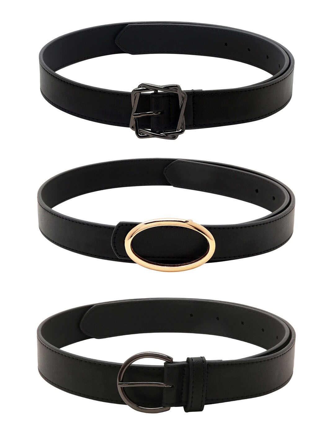 

CRUSSET Women Set Of 3 Belts, Black