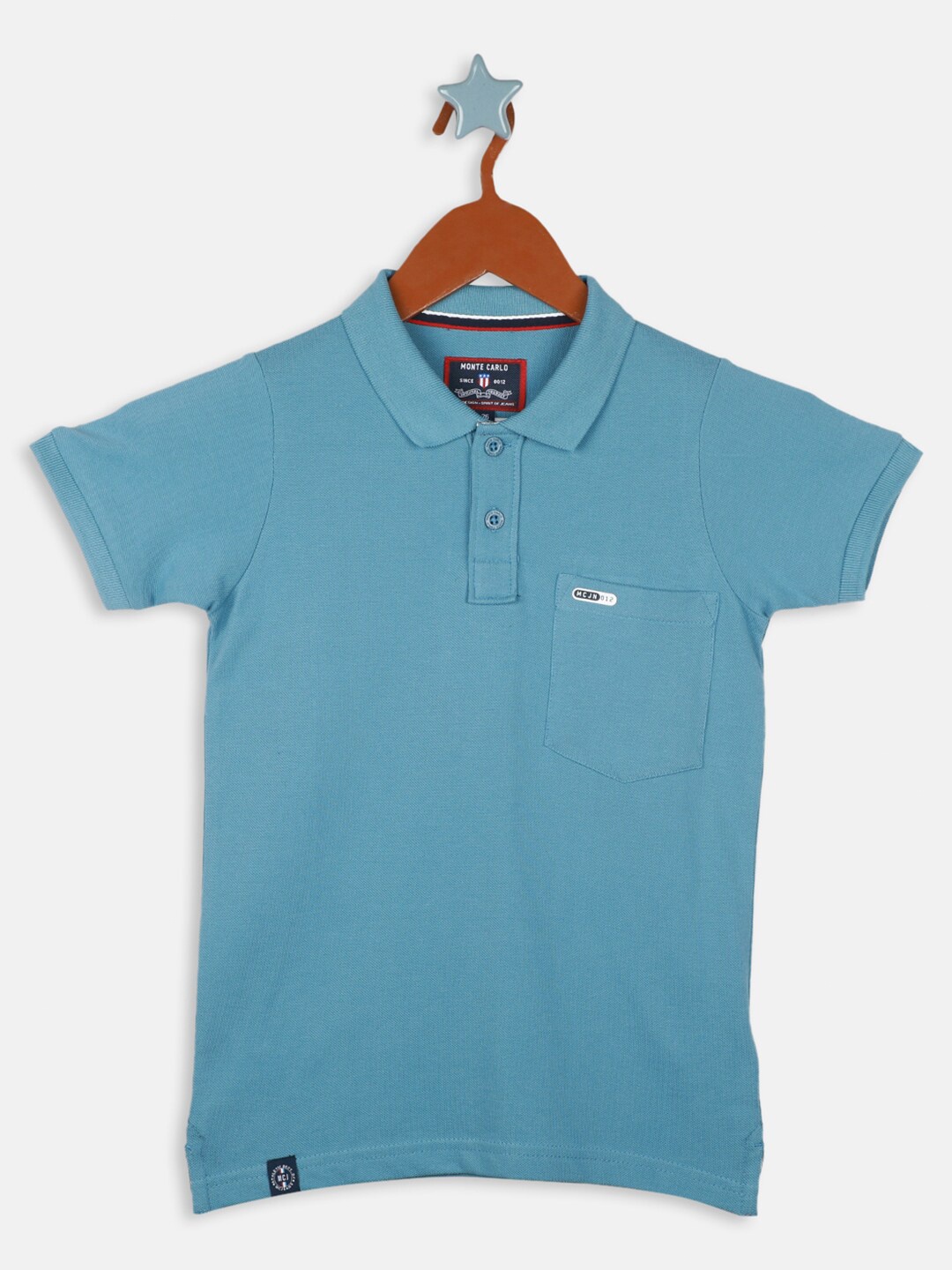 

Monte Carlo Boys Polo Collar Cotton T-shirt, Blue