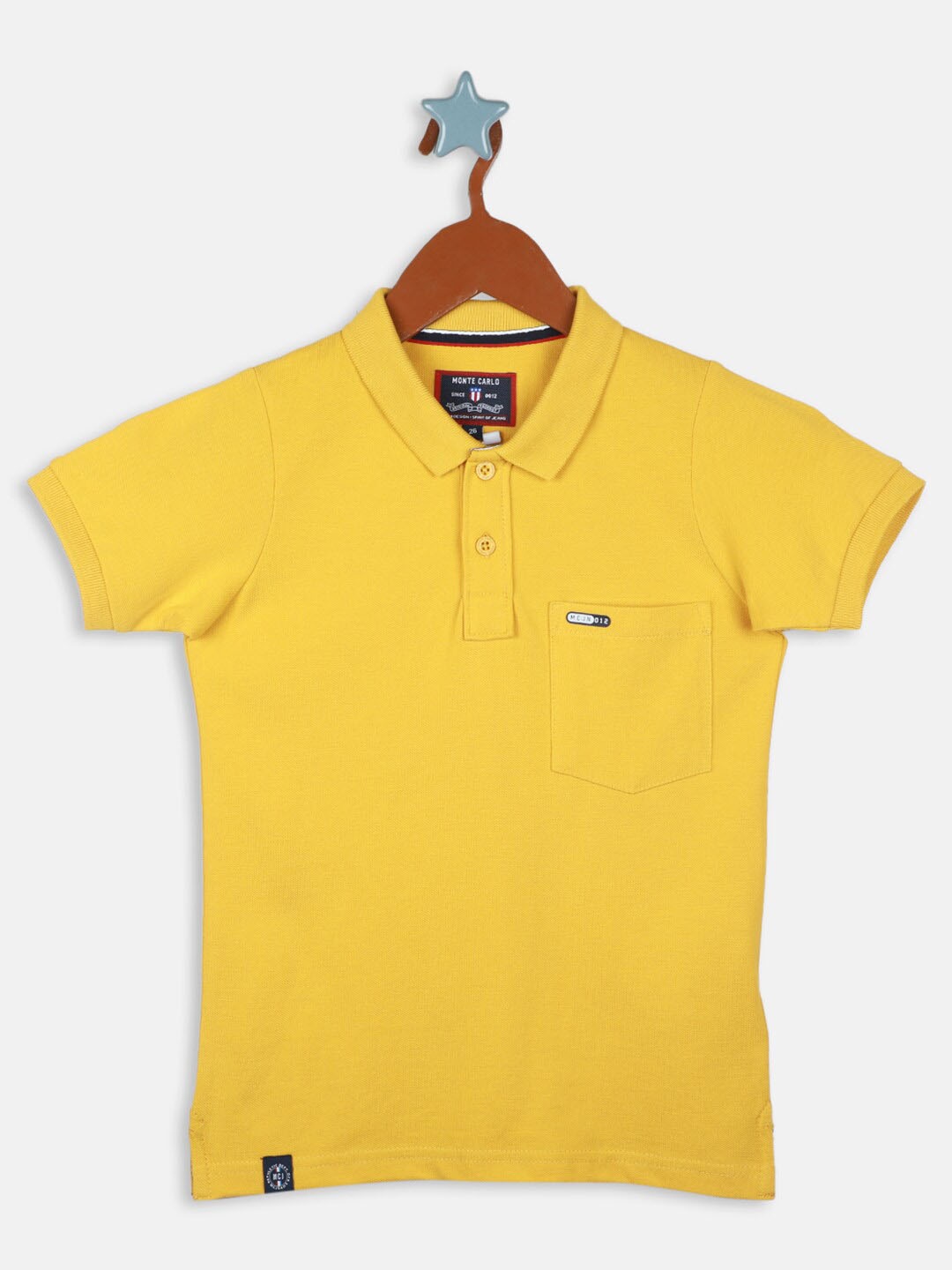 

Monte Carlo Boys Polo Collar Pure Cotton T-shirt, Yellow