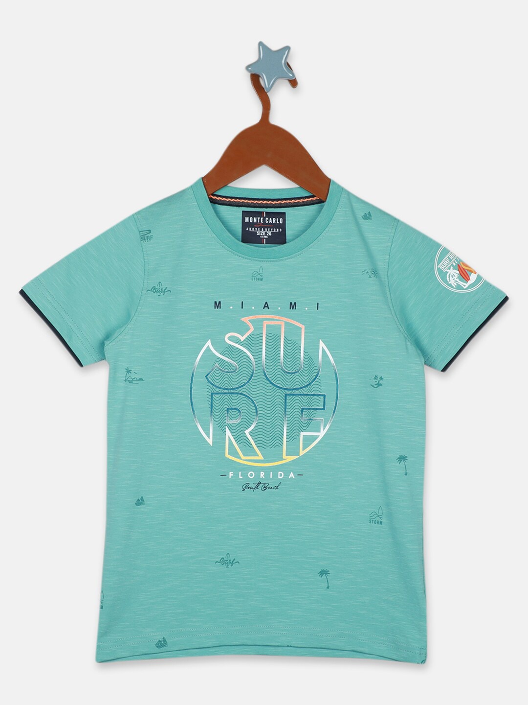 

Monte Carlo Boys Typography Printed T-shirt, Green